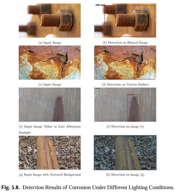 Corrosion detection across varied lighting and surface conditions.